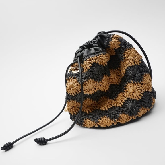 NWT Zara Woven Bucket Purse - Picture 4 of 9